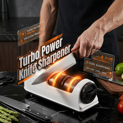 3-Stage Electric Knife Sharpener – Restore Sharp Blades in Seconds