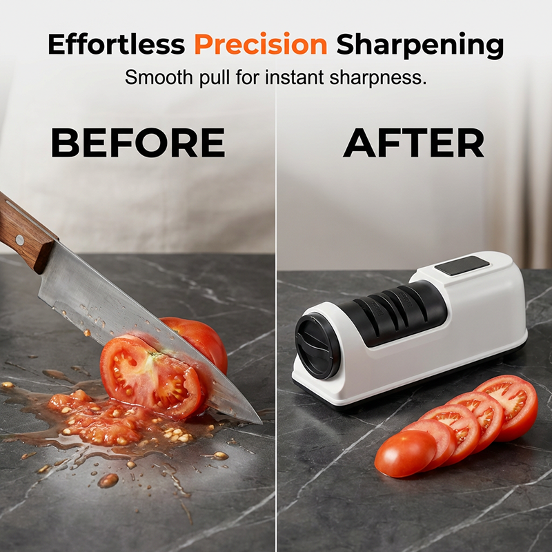3-Stage Electric Knife Sharpener – Restore Sharp Blades in Seconds