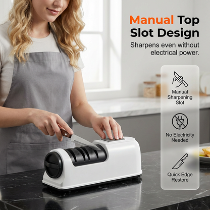 3-Stage Electric Knife Sharpener – Restore Sharp Blades in Seconds