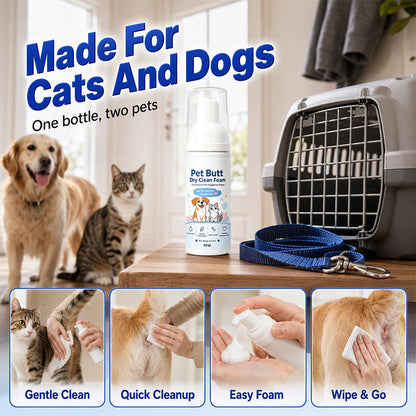 🔥No-Rinse Pet Butt Dry Clean Foam for Dogs & Cats