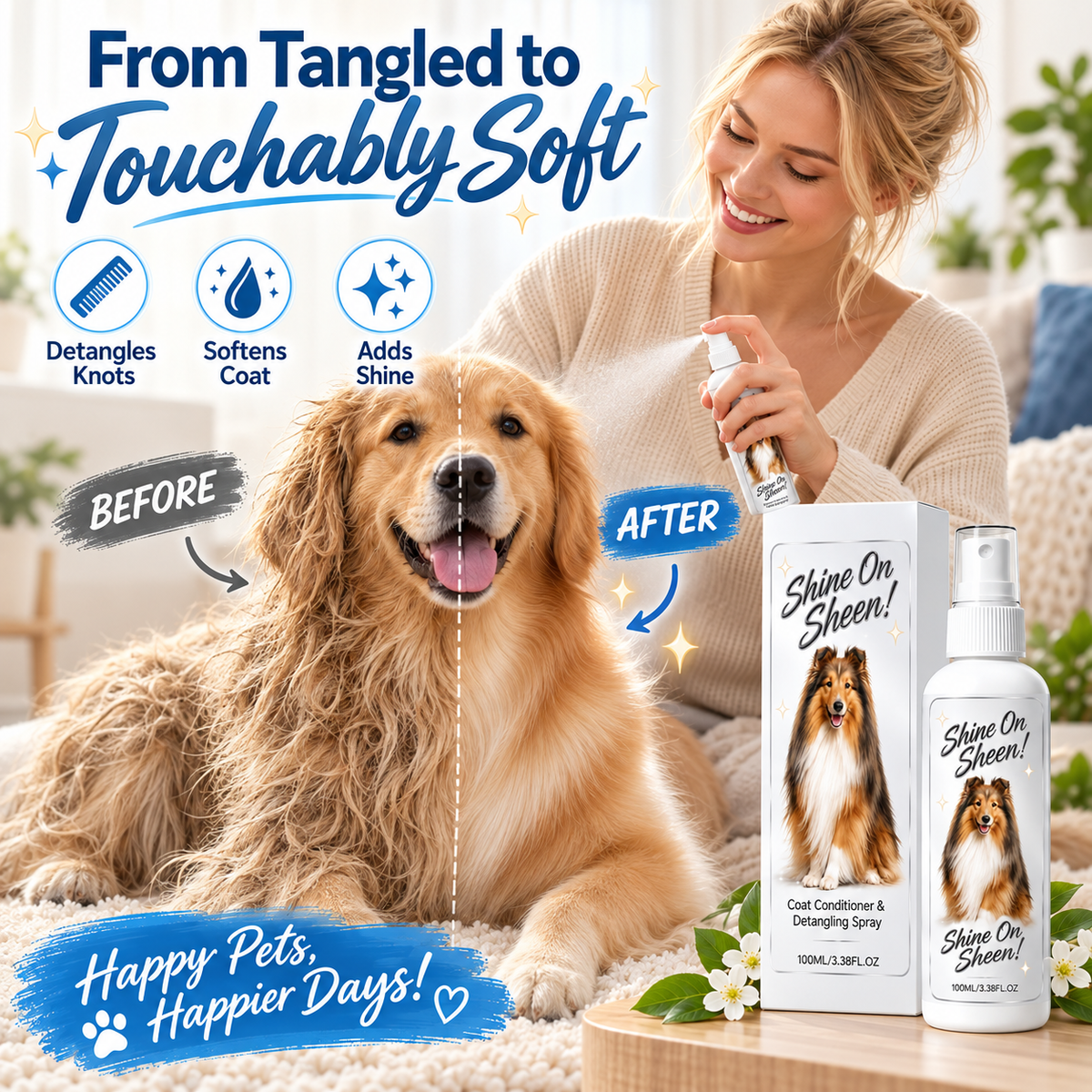 🥳HOT SALE🥳Loosens knots, softens & shines. Stress-free grooming – grab yours! ✅