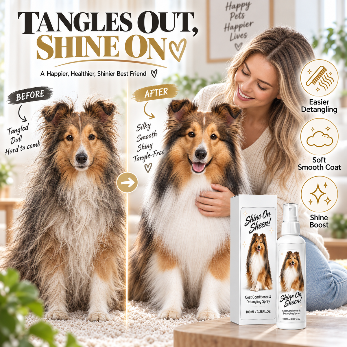 🥳HOT SALE🥳Loosens knots, softens & shines. Stress-free grooming – grab yours! ✅